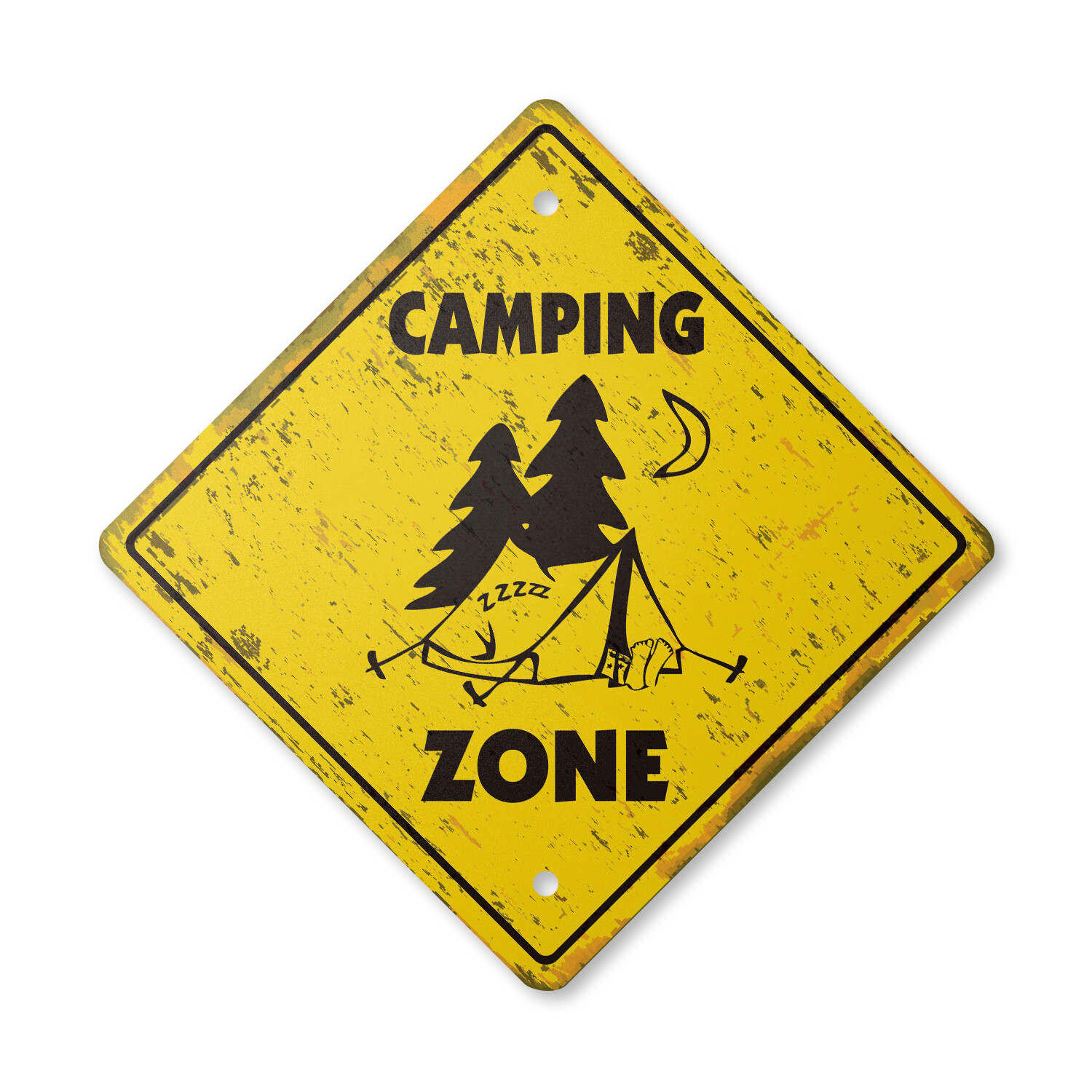 Camping Vintage Crossing Sign Xing Plastic Rustic tent fire camp story telling g