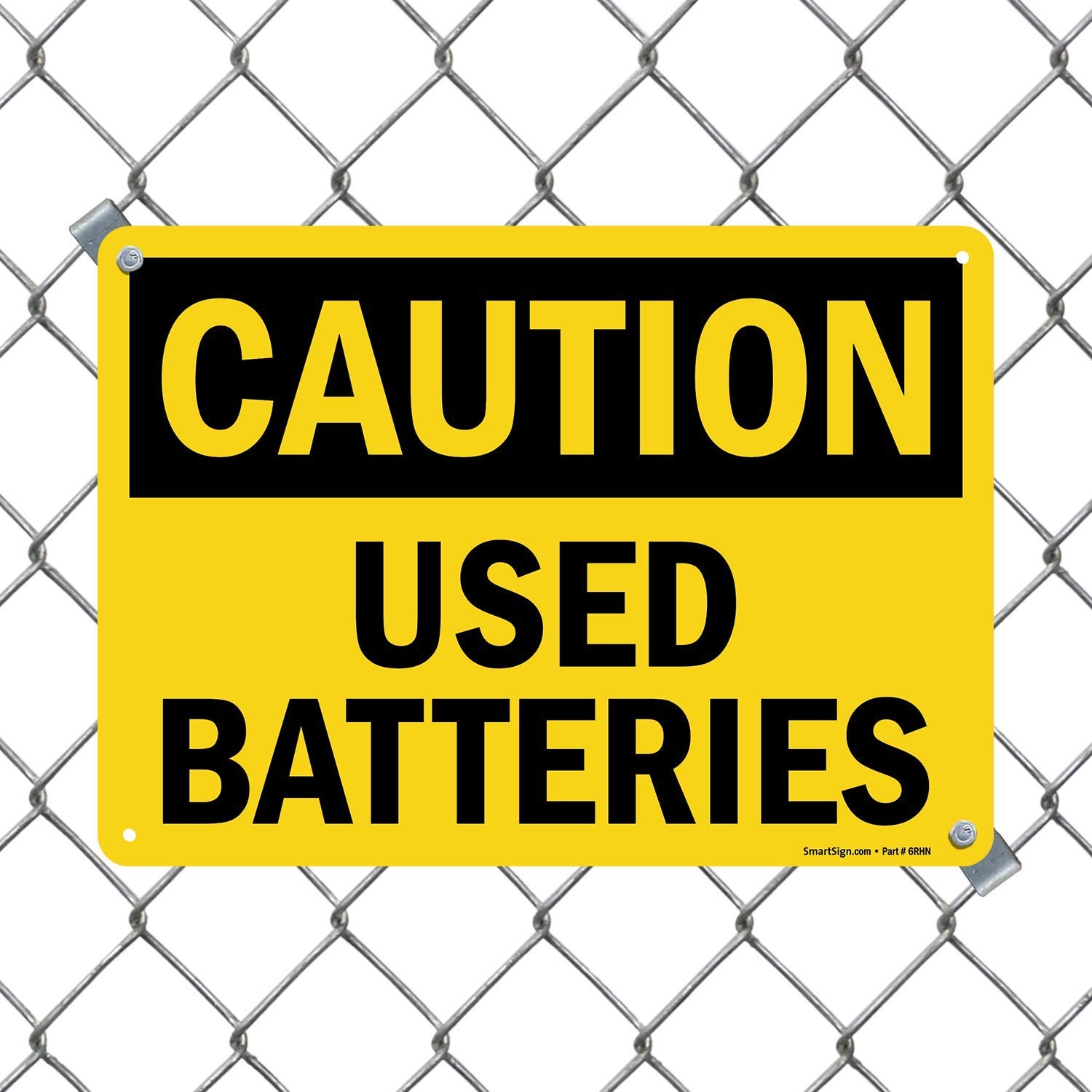 10×14 Inch Caution Used Batteries Aluminum Sign Metal Warning Safety Warning