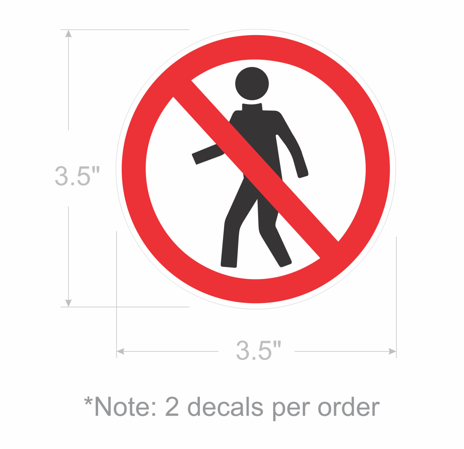 NO WALKING stickers | Select a Size | clear | outdoor durable | decals