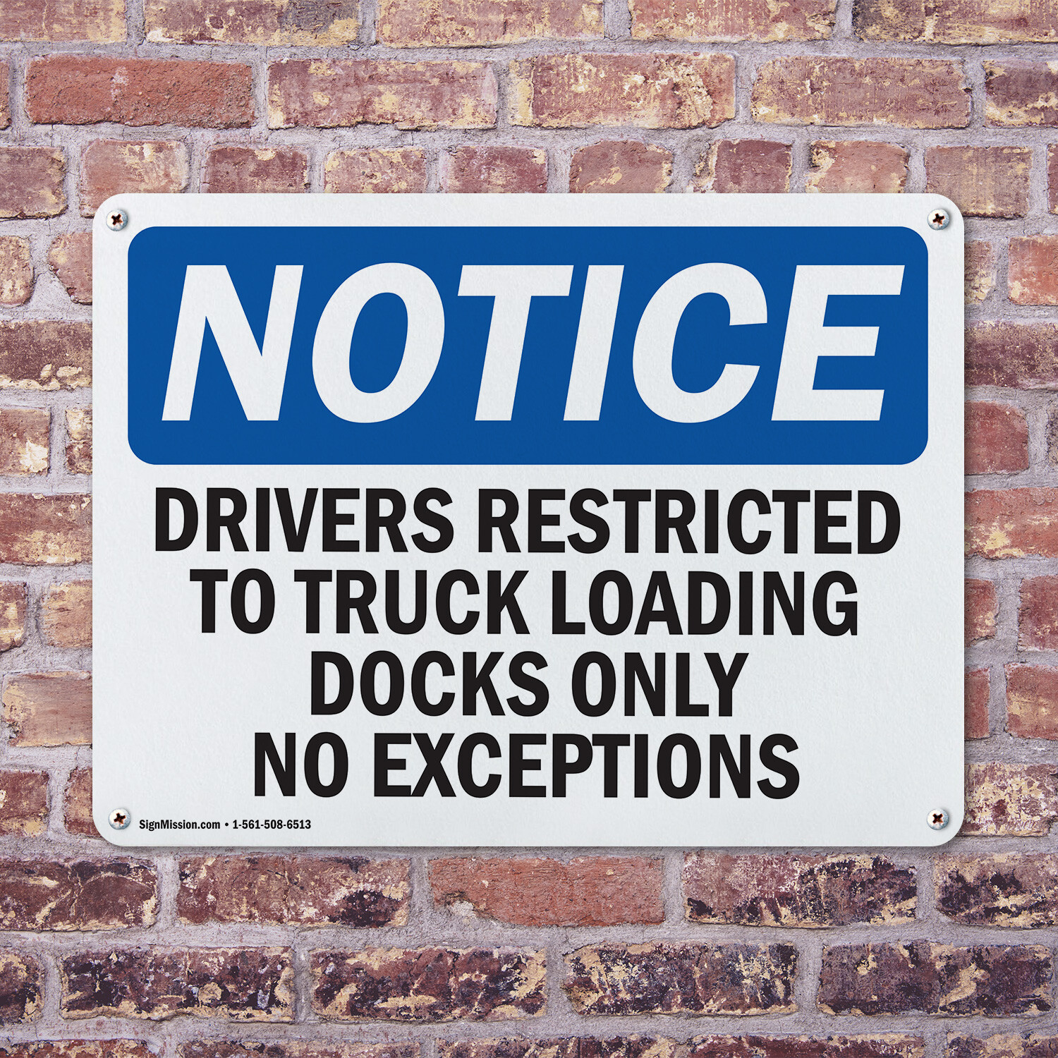 (2 Pack) Drivers Restricted To Truck Loading Dock OSHA Notice Sign Decal Metal