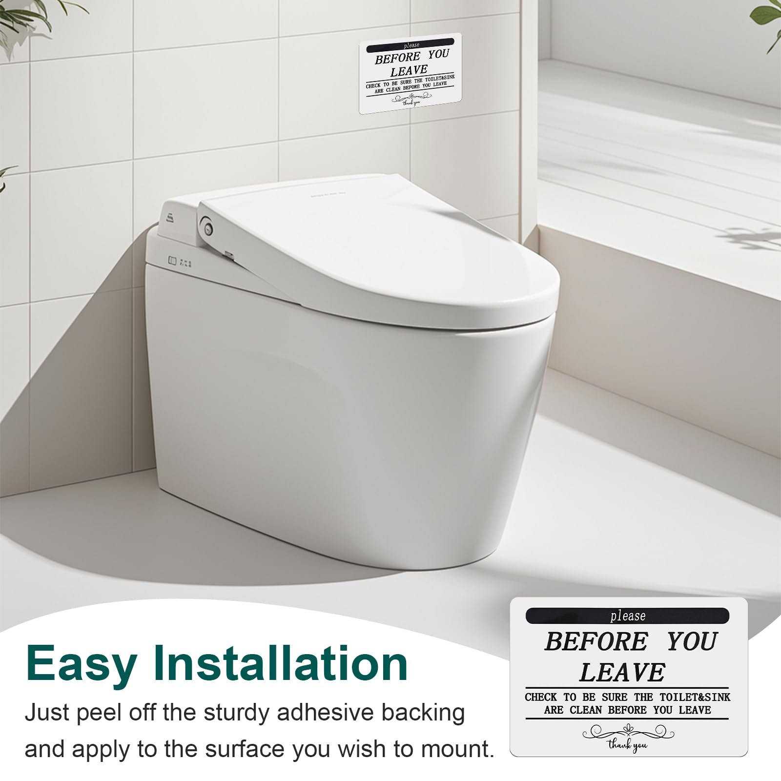 4PCS Please Keep Toilet & Sink Clean Sticker, Check To Be Sure The Toilet & S…