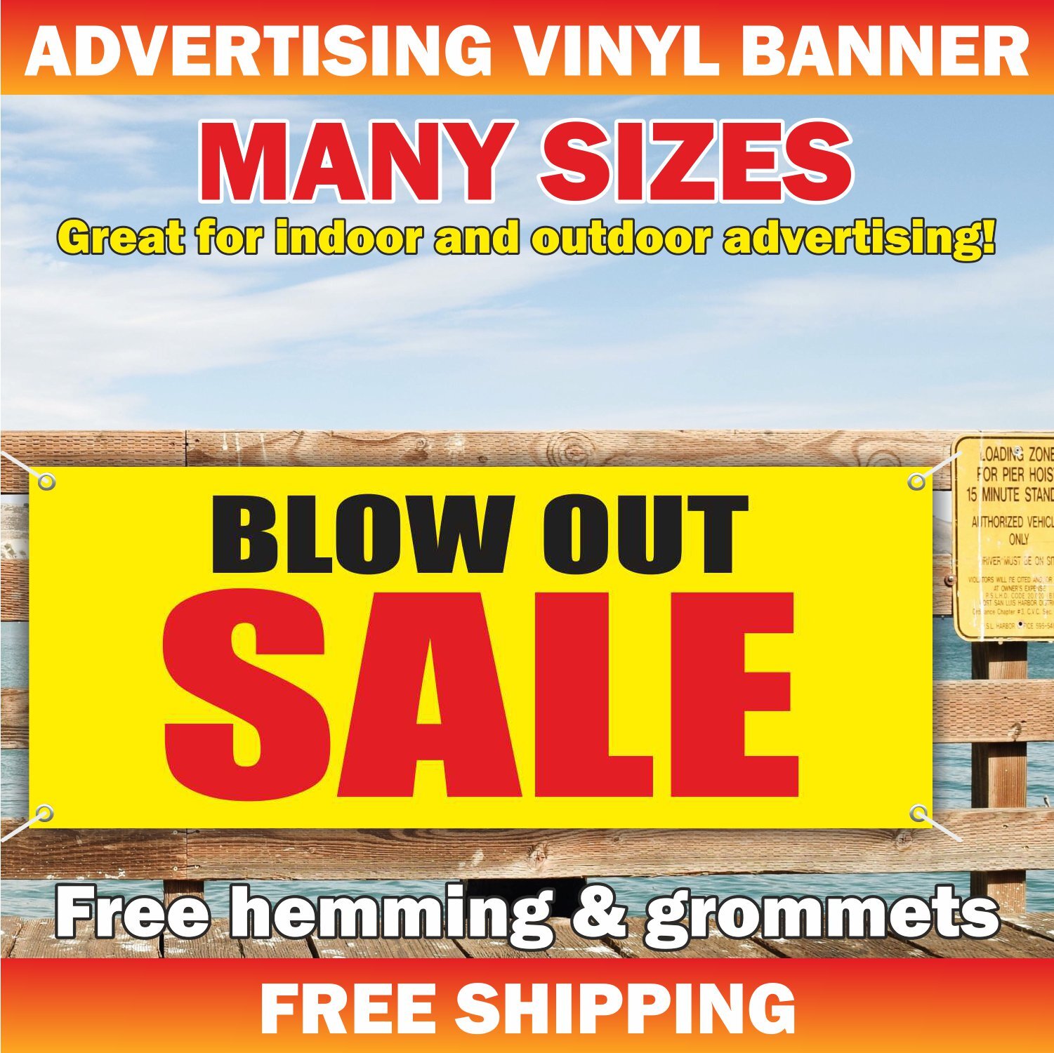BLOW OUT SALE Advertising Banner Vinyl Mesh Sign clearance discount retail store