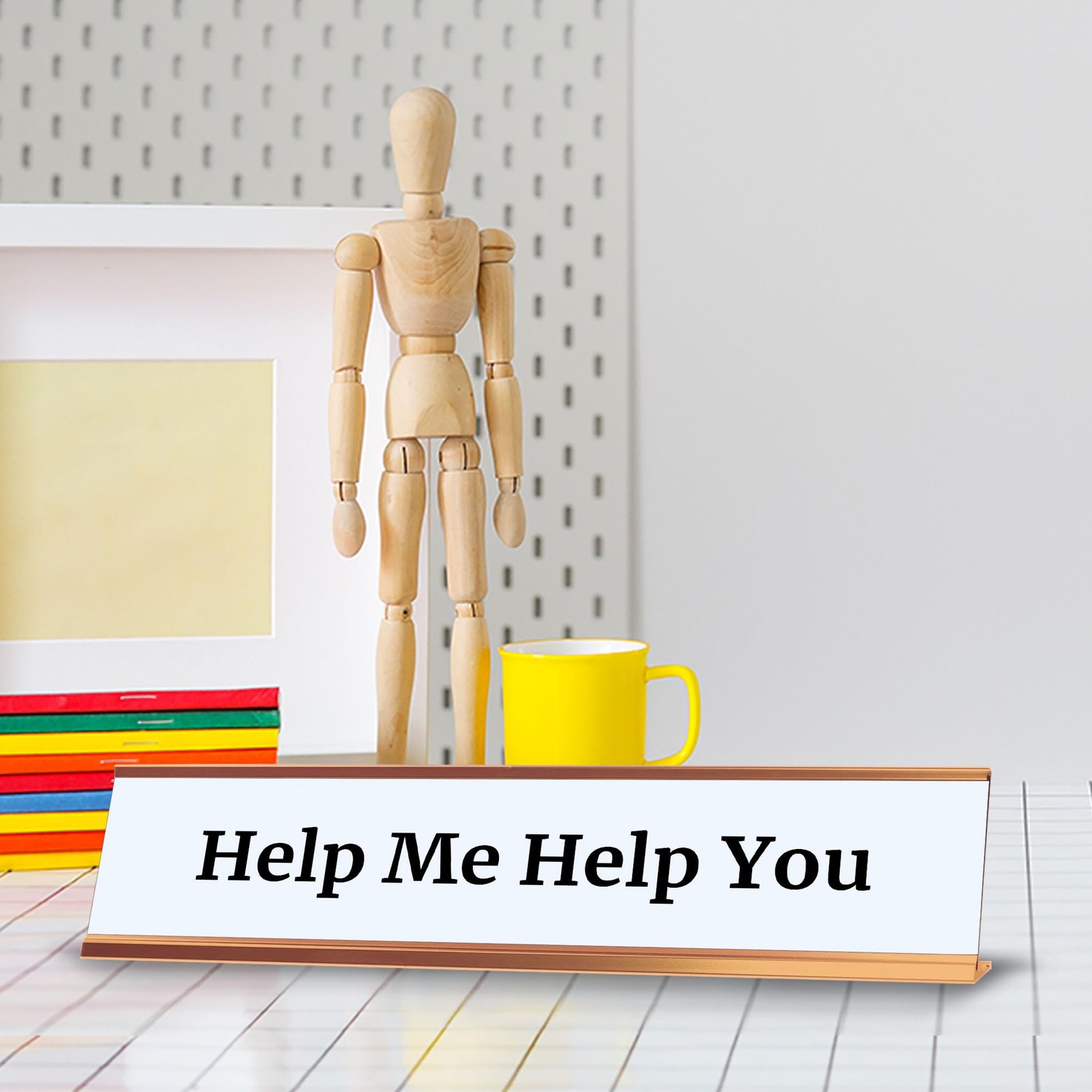 Help Me Help You 2 x 10″ Desk Sign | Funny Home & Office Decor