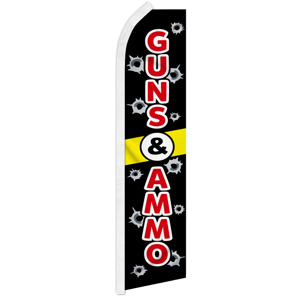 Guns & Ammo Swooper Feather Flutter Advertising Flag Guns Sold Here