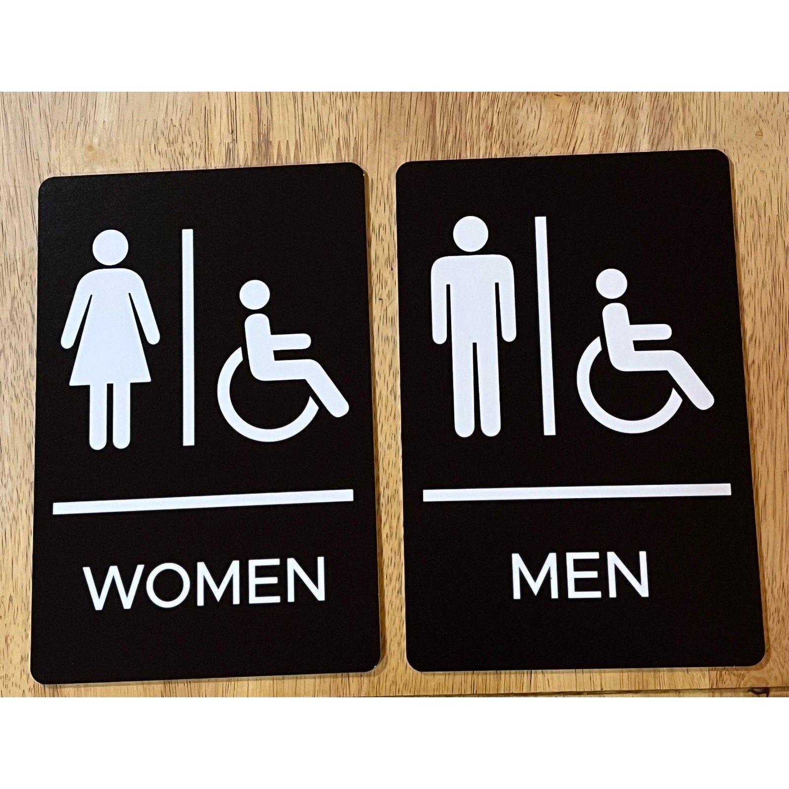 2 Pcs Restroom Sign for Business, Men and Women Commercial Bathroom Signs, 6”x9”