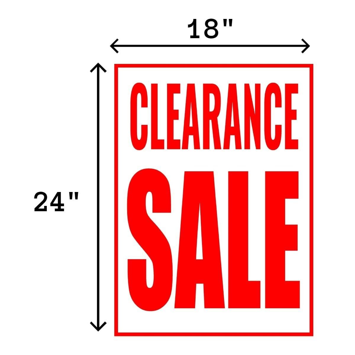 Clearance Sale Retail Window Display Paper Signs | Pack of 6 | 18″w x 24″h