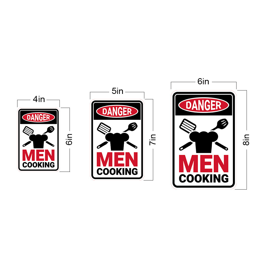 Portrait Round Plus Danger Men Cooking (Kitchen) Wall or Door Sign
