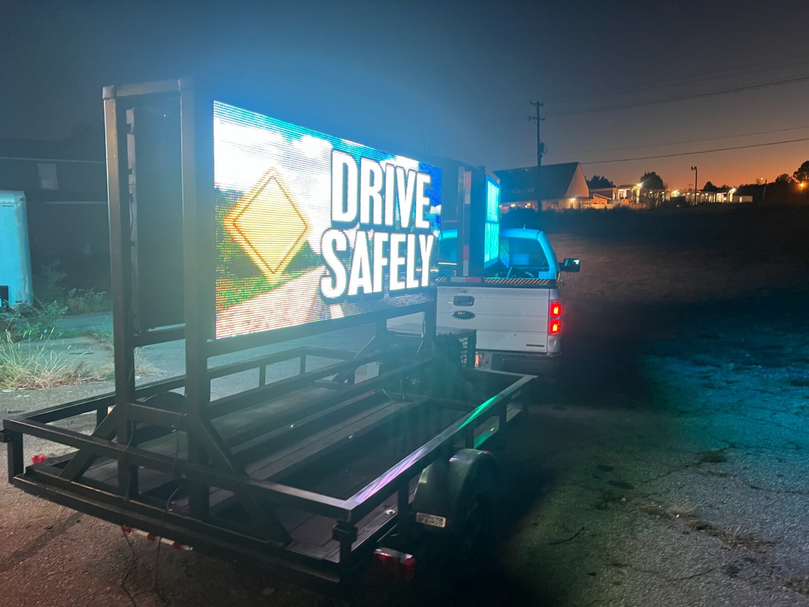 3 x 7 Double Sided easy access Digital LED Sign with Trailer Mobile sign