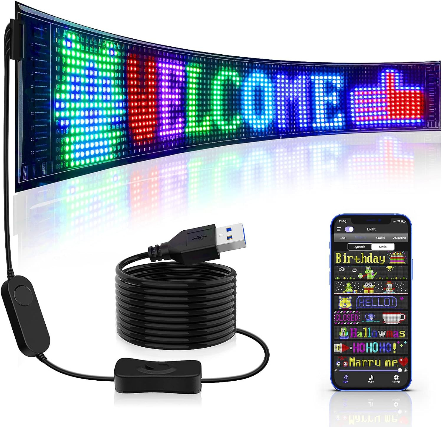 Desplazamiento de enormes carteles publicitarios brillantes LED, flexibles