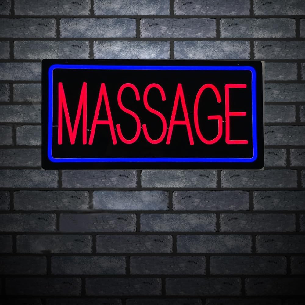 Bright LED Massage Sign for Salon & Spa – 19″x9.5″ Neon Light Display