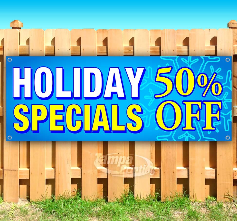 HOLIDAY SPECIALS 50% OFF Advertising Vinyl Banner Flag Sign Many Sizes CHRISTMAS