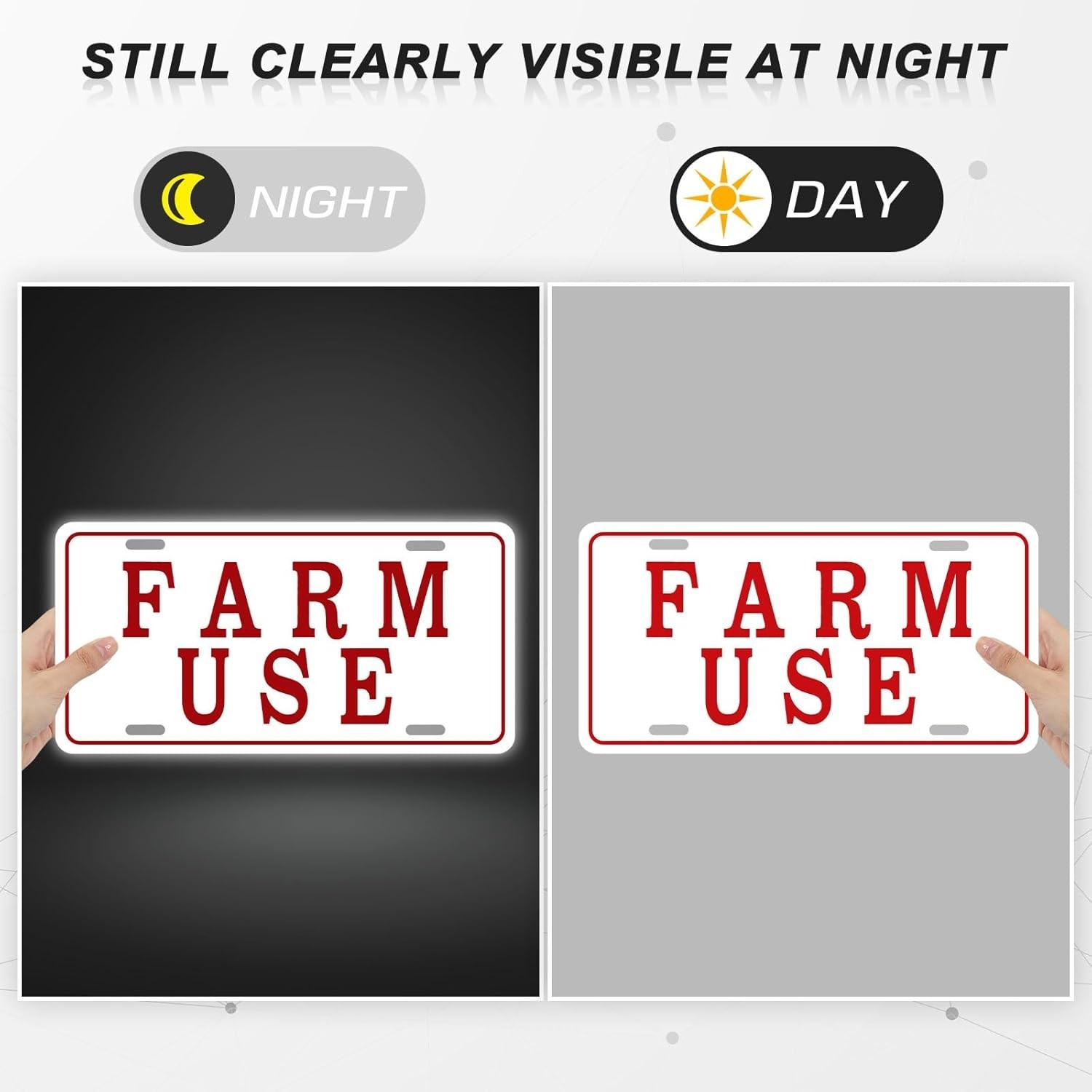 4 Pieces Farm Use ID Tag Sign Aluminum Reflective Sign Rust Free Farm Use Pla