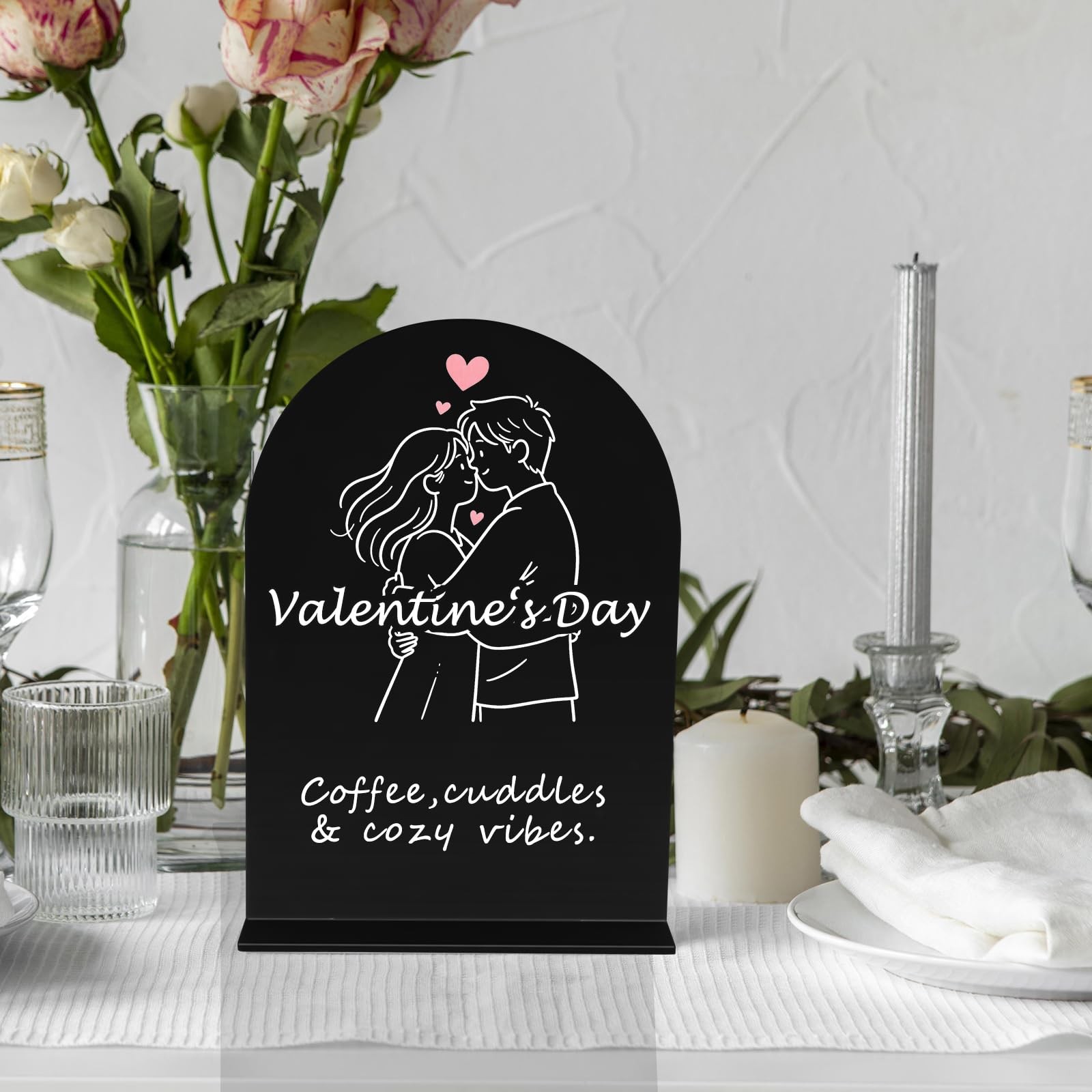 12 PCS Acrylic Wedding Signs 5×7 Inch DIY Blank Table Numbers Base Black Arch