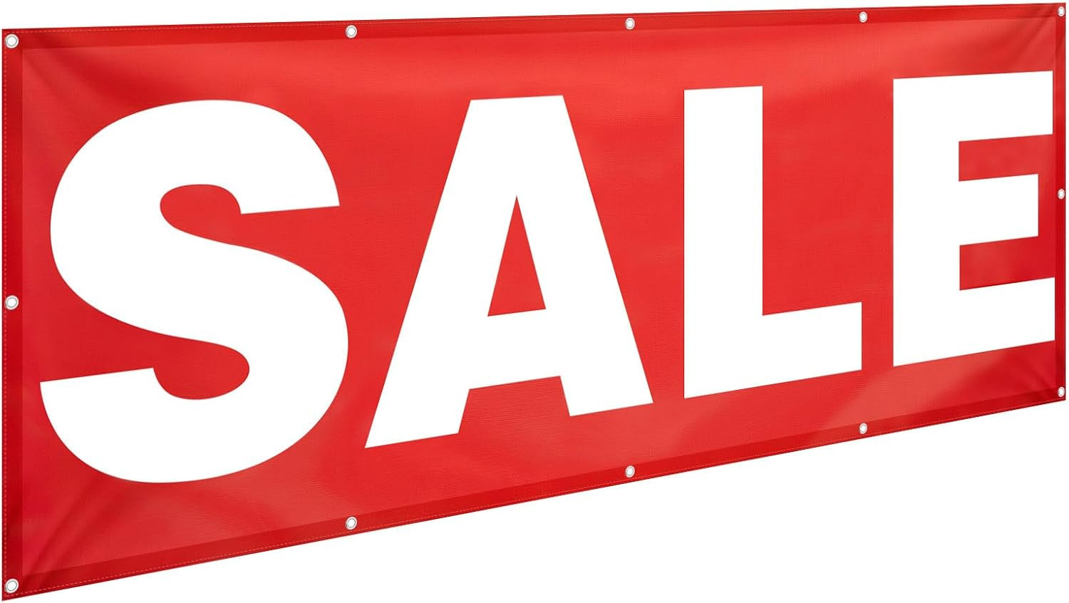 3X8 Feet Large Sale Banner Vinyl Sign for Retail Store Reusable Weatherproof Sig