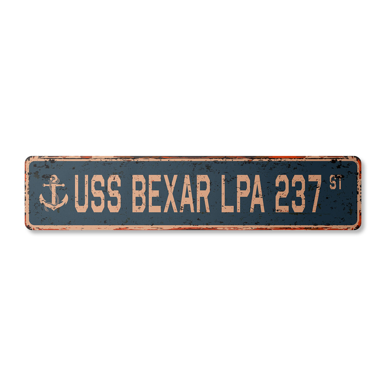 USS BEXAR LPA 237 Vintage Street Sign us navy ship veteran sailor rustic gift