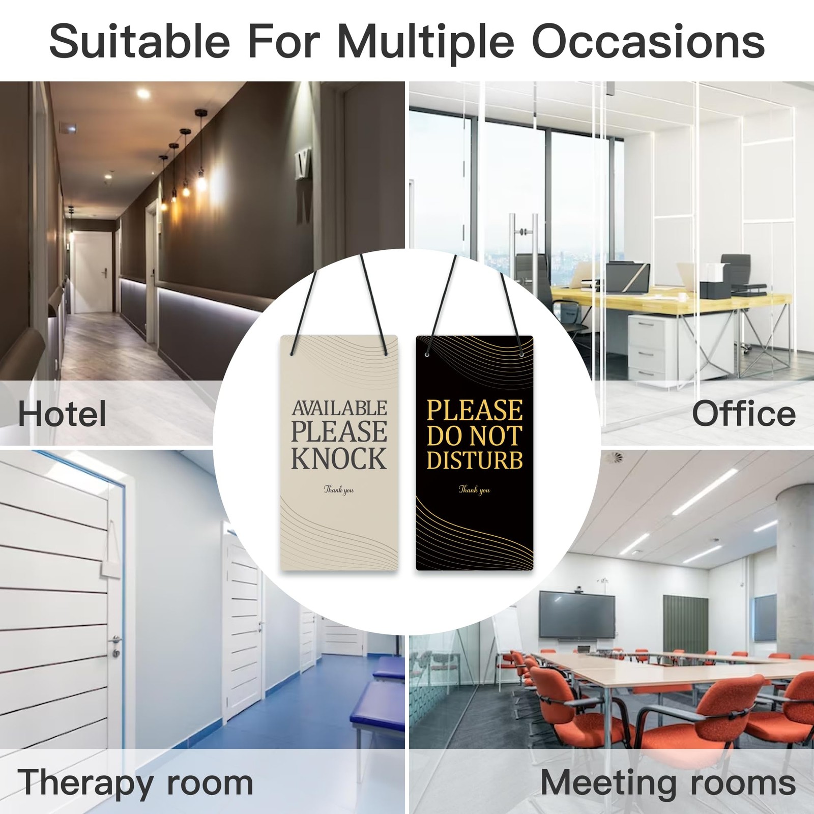 Please Do Not Disturb Door Sign PVC 10×5 Inches Double Sided Hanger Plaque