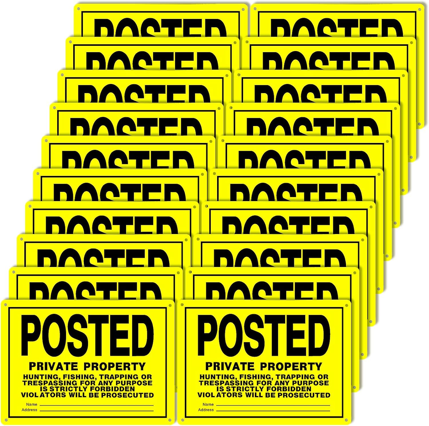 20 Pcs 10″X7″ Posted Signs No Trespassing No Hunting Signs Private Property