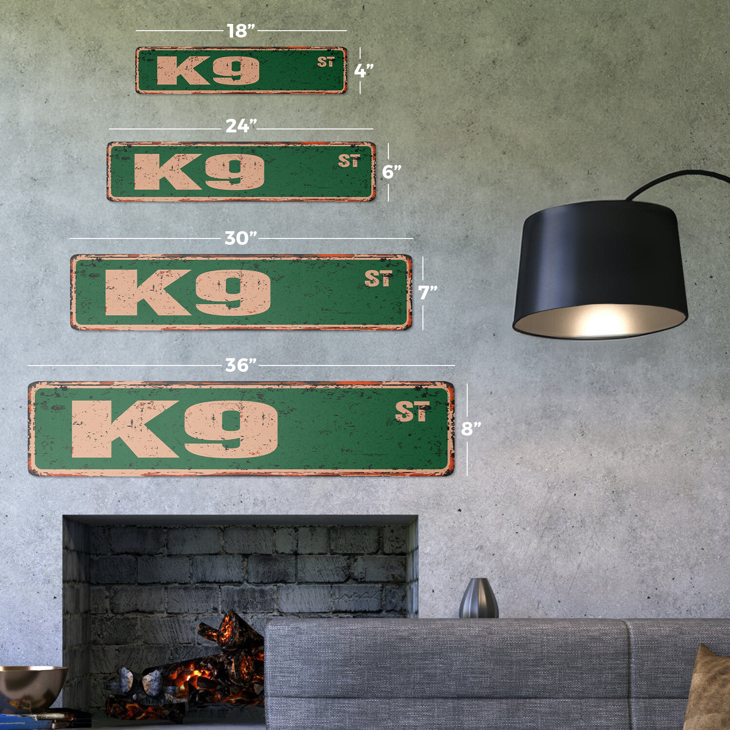 K9 Vintage Street Sign police dog canine K-9 swat| Indoor/Outdoor