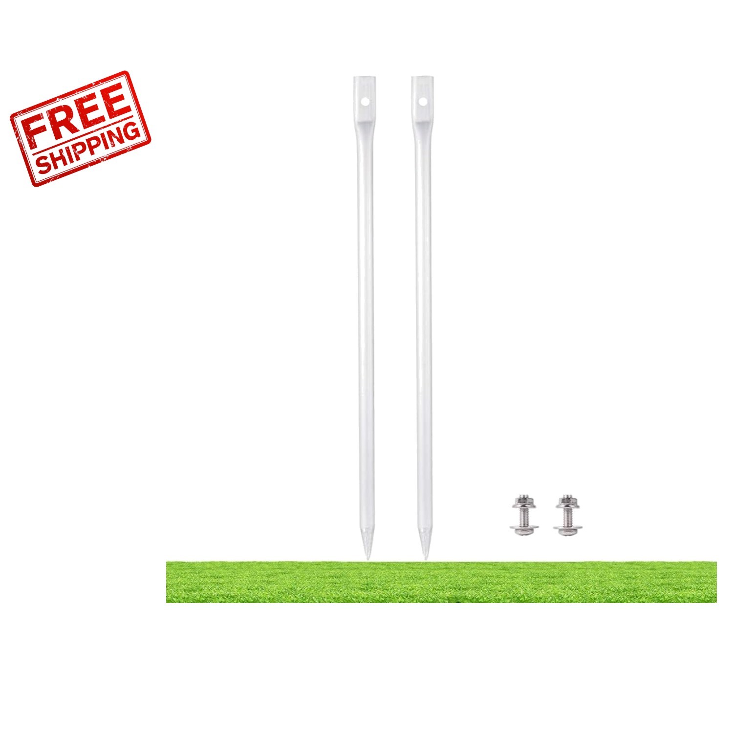 Set of 2 Durable 14-Inch Aluminum Stakes Perfect for Lightweight Yard Signs