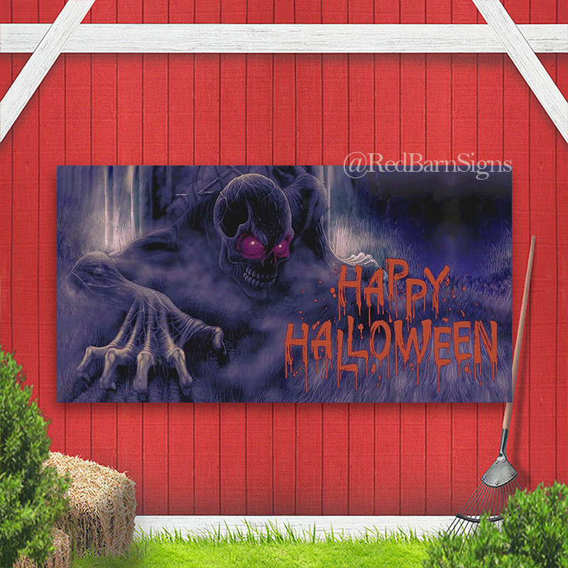 Halloween Garage Door Banner, Creative Scary Halloween Banner