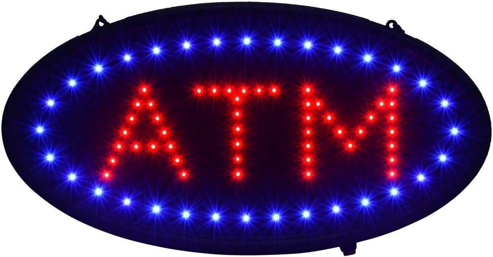 Animated LED ATM Sign for Retail – Attract Customers with 19″L x 10″W Display