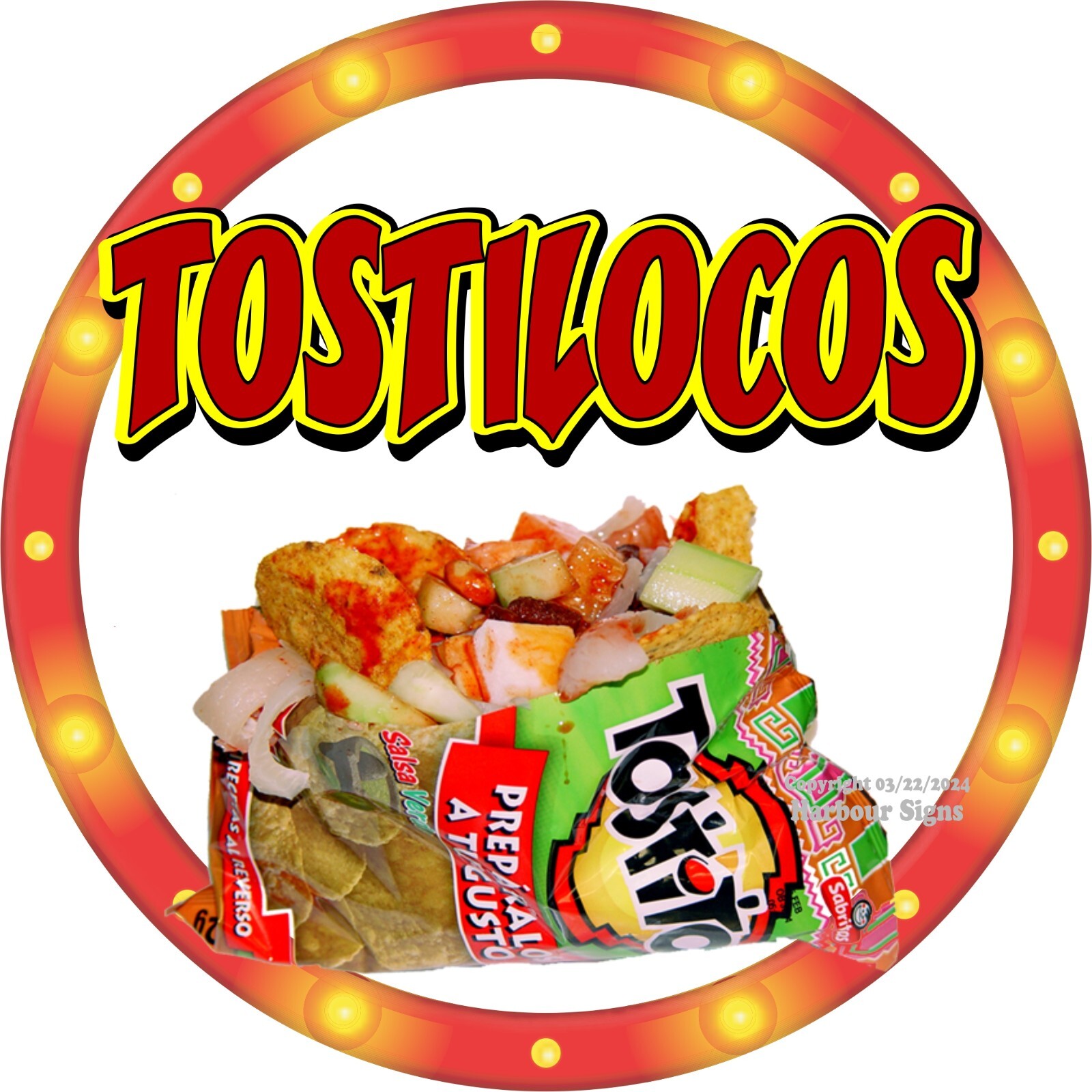 Tostilocos DECAL Snack Concession Food Truck Sticker c2 (Choose Your Size)