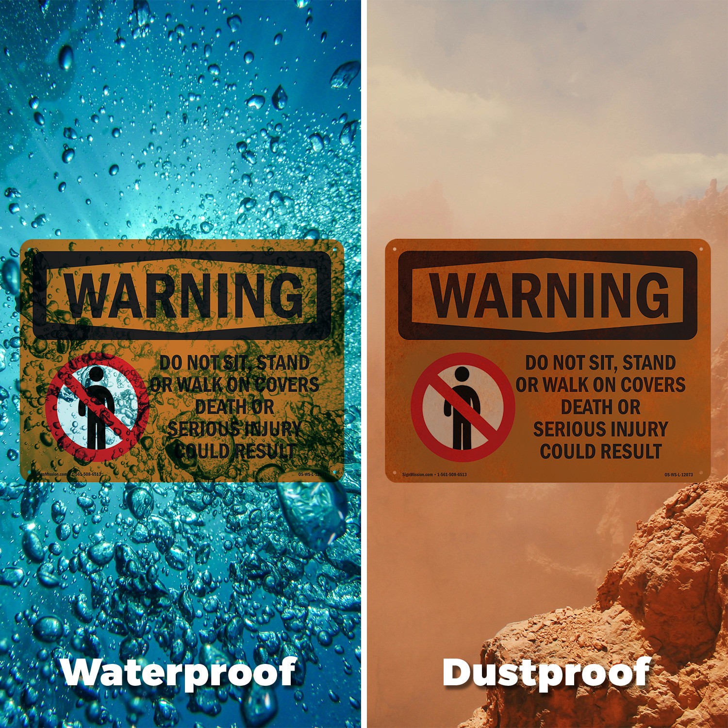 Do Not Sit Stand Or Walk On With Symbol OSHA WARNING Sign, Decal 5 or 10 Pack