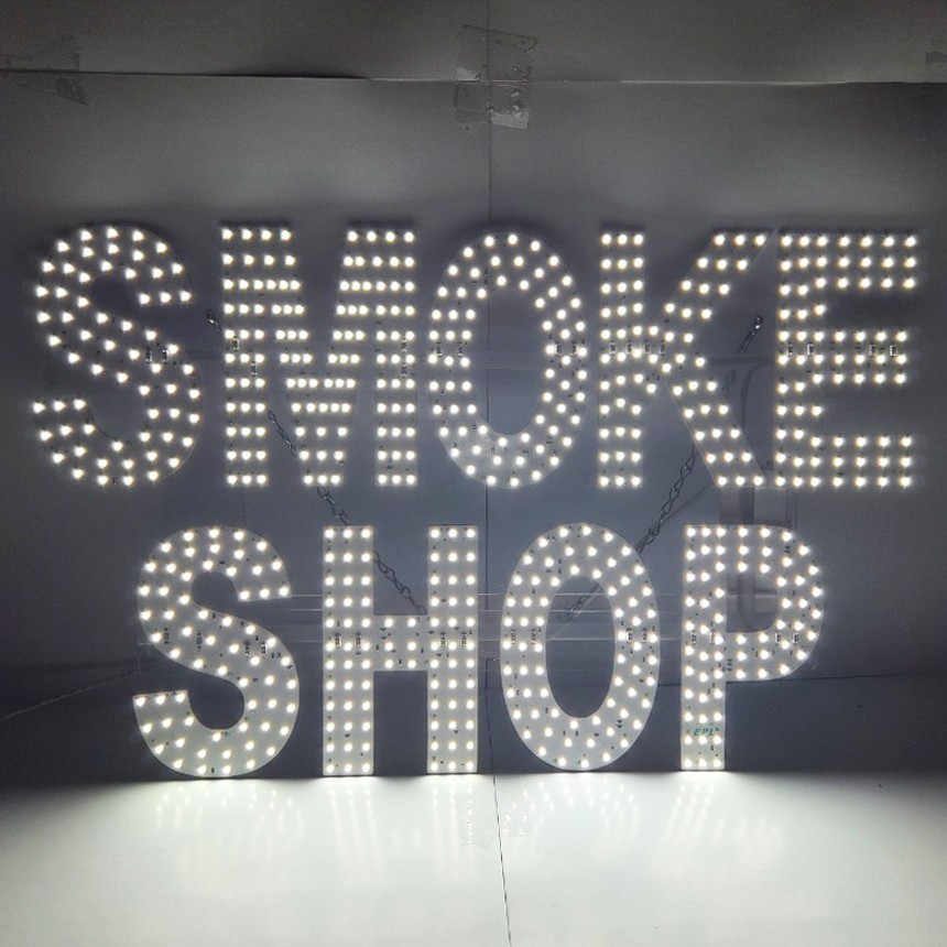 EPL Signs SMOKE SHOP White LED Sign Business 20″x30″ Remote 3G Sparkling Mode