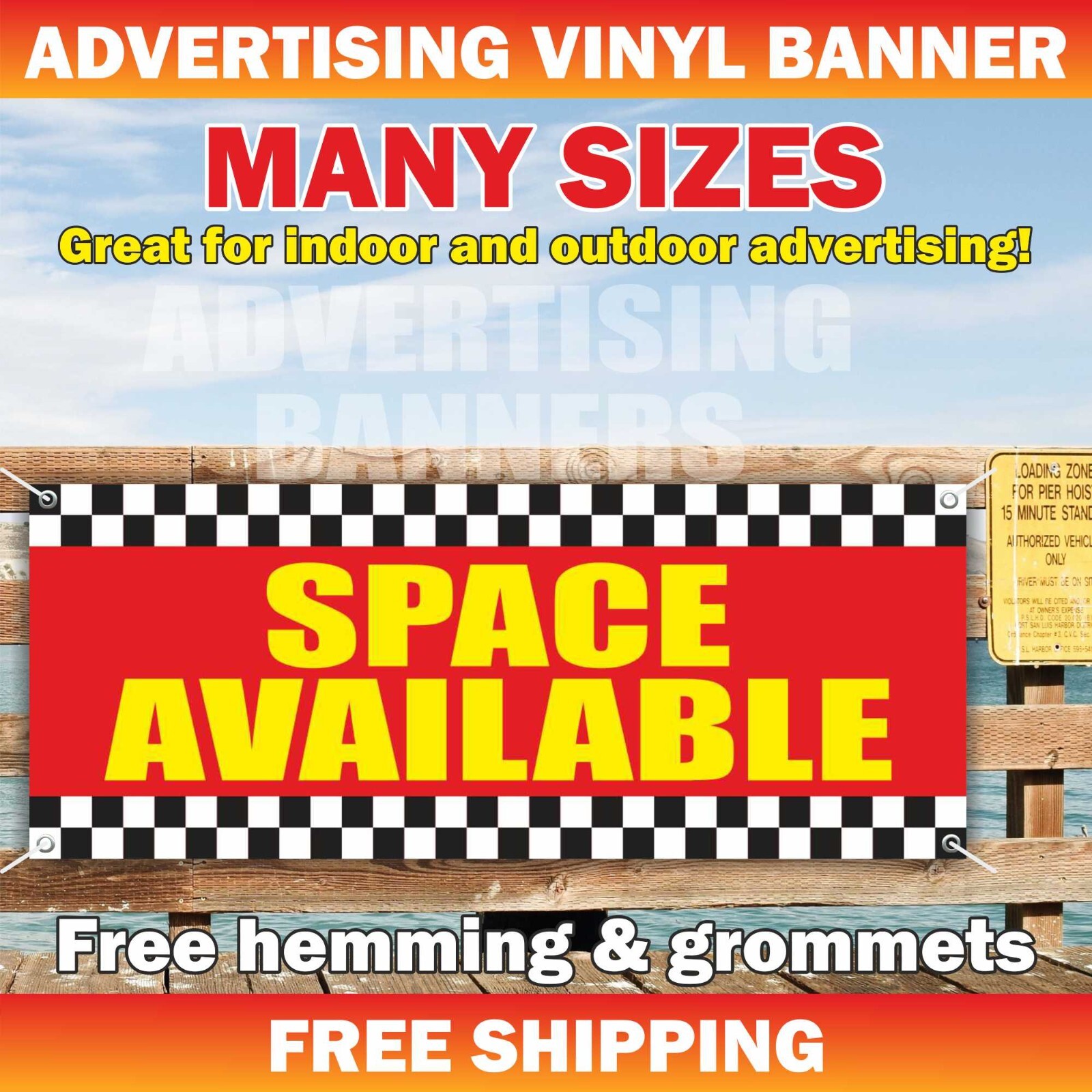 SPACE AVAILABLE Advertising Banner Vinyl Sign Lease Rent Realtor Office Room
