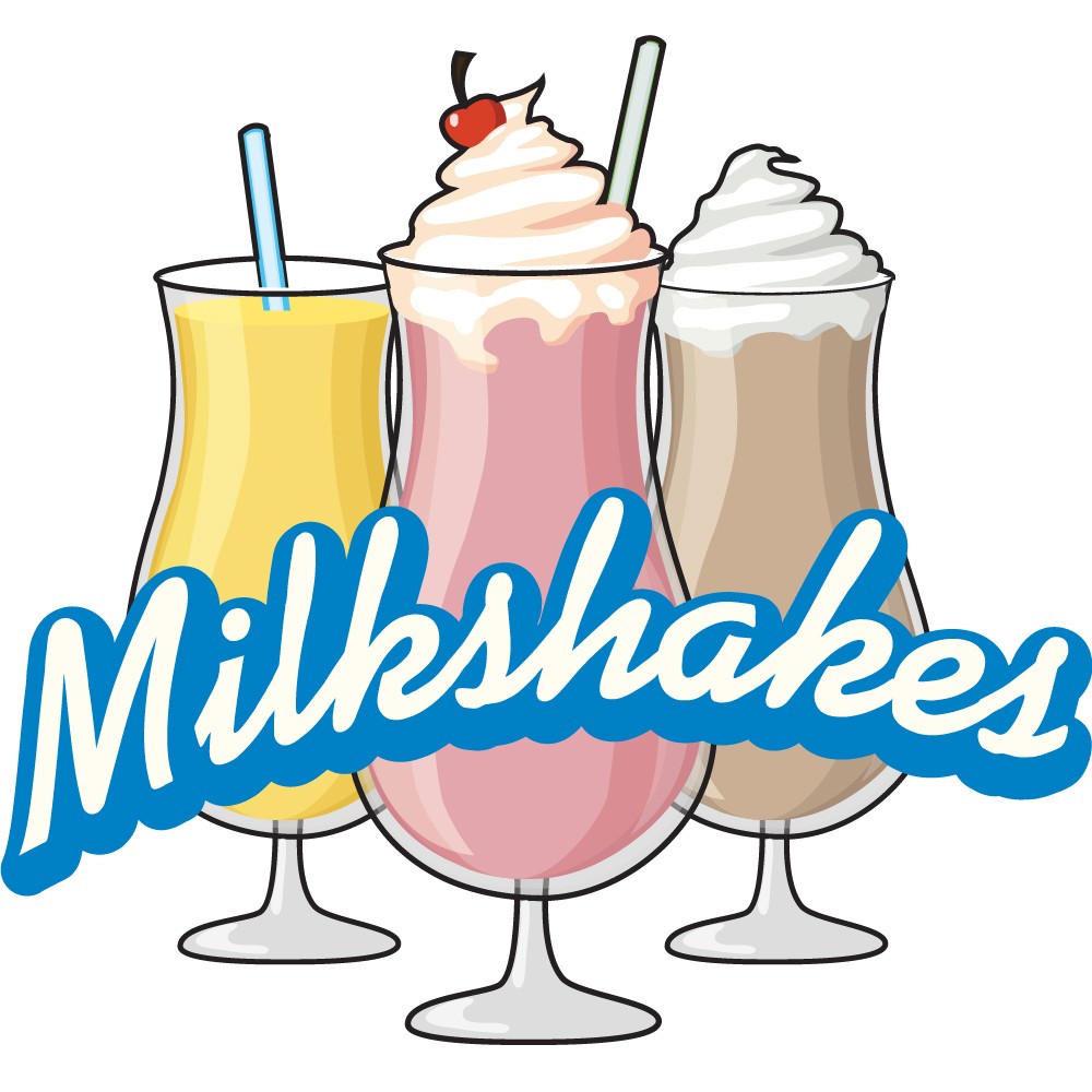 MILKSHAKES Concession Decal sign cart trailer stand sticker equipment