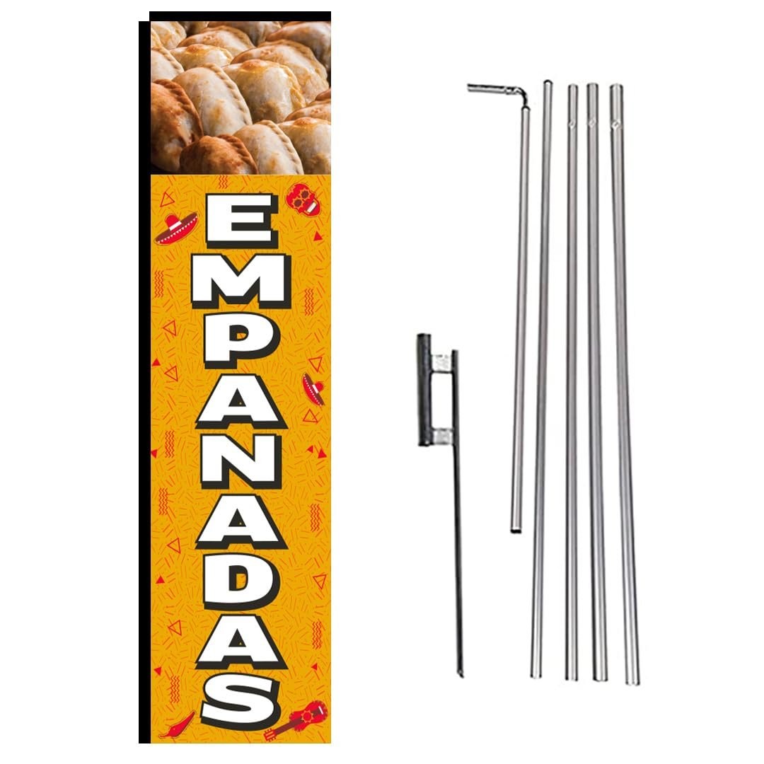 Empanadas Outdoor Swooper Rectangle Flag Banner for Resturants Advertising…
