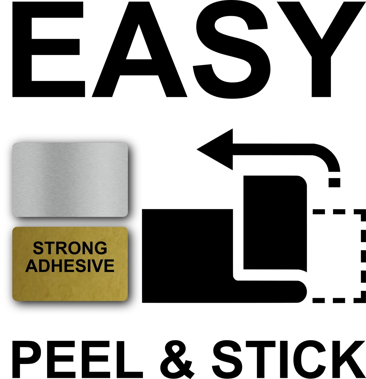Silver Please Use Back Door Sign Metal Aluminum Adhesive Notice Delivery Post