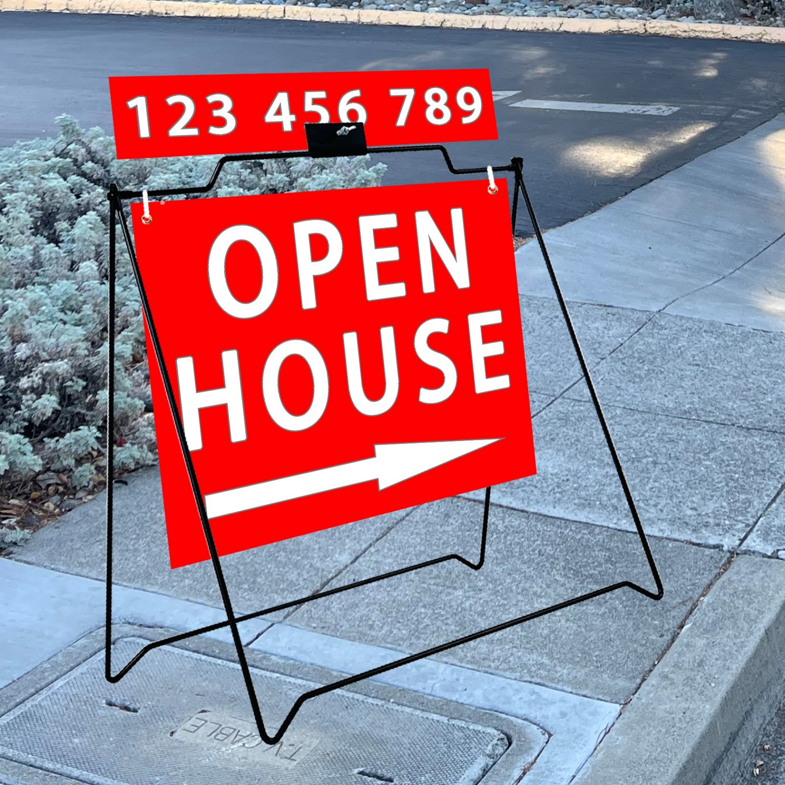 6 UNITS BLACK A-Frame Sign for Open House Sign Real Estate Realtors Sidewalk