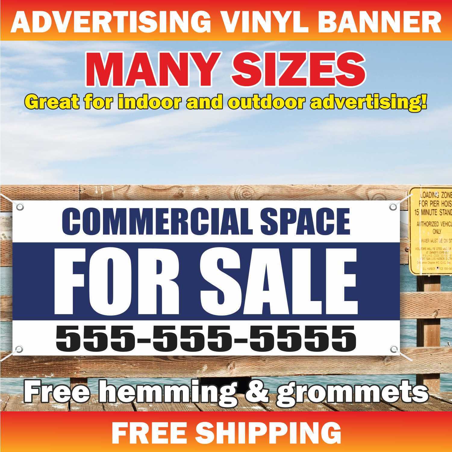 COMMERCIAL SPACE FOR SALE Advertising Banner Vinyl Mesh Sign rent custom lease