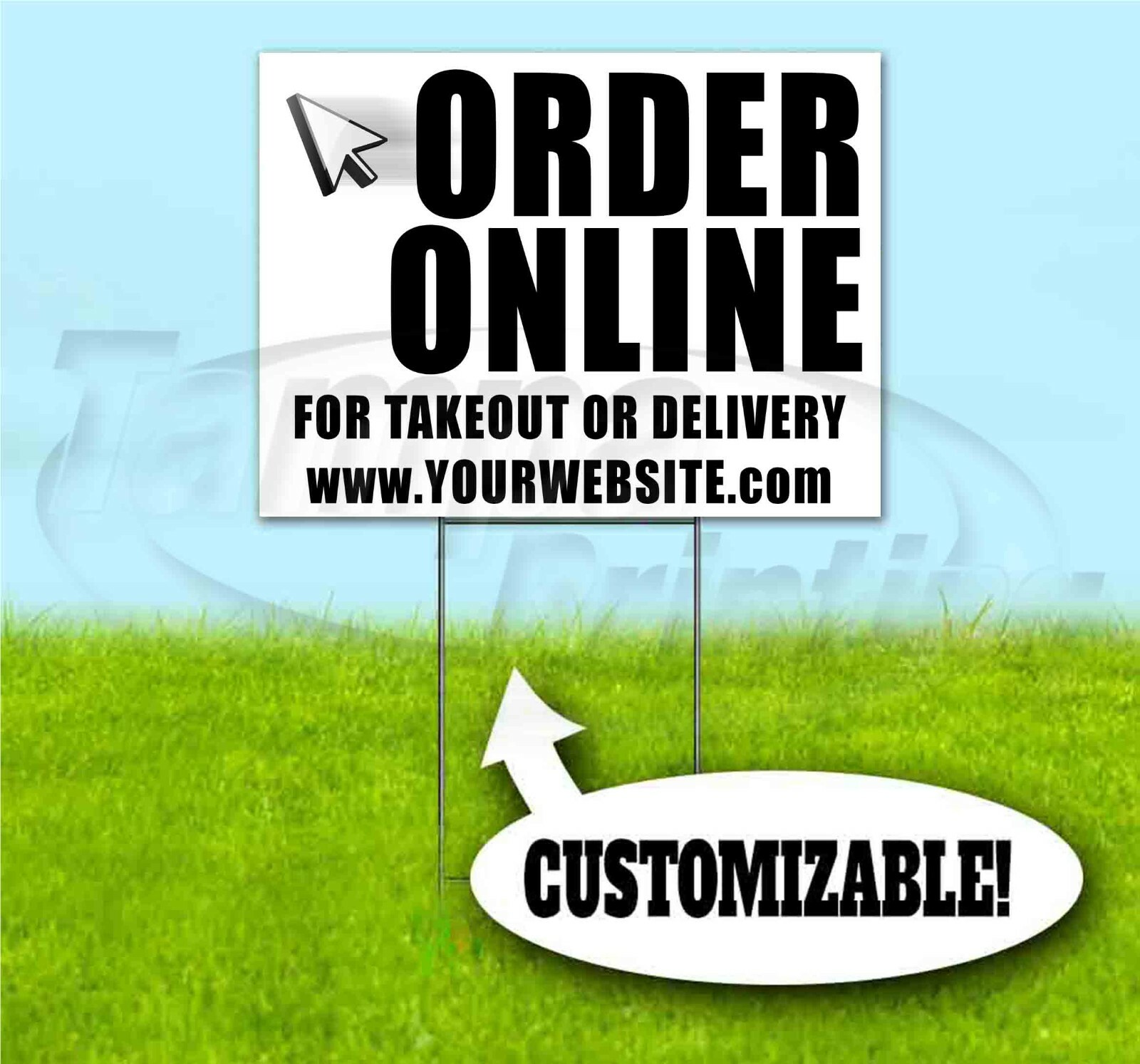 ORDER ONLINE NOW OPEN CUSTOM 18×24 Yard Sign WITH STAKE Corrugated Bandit
