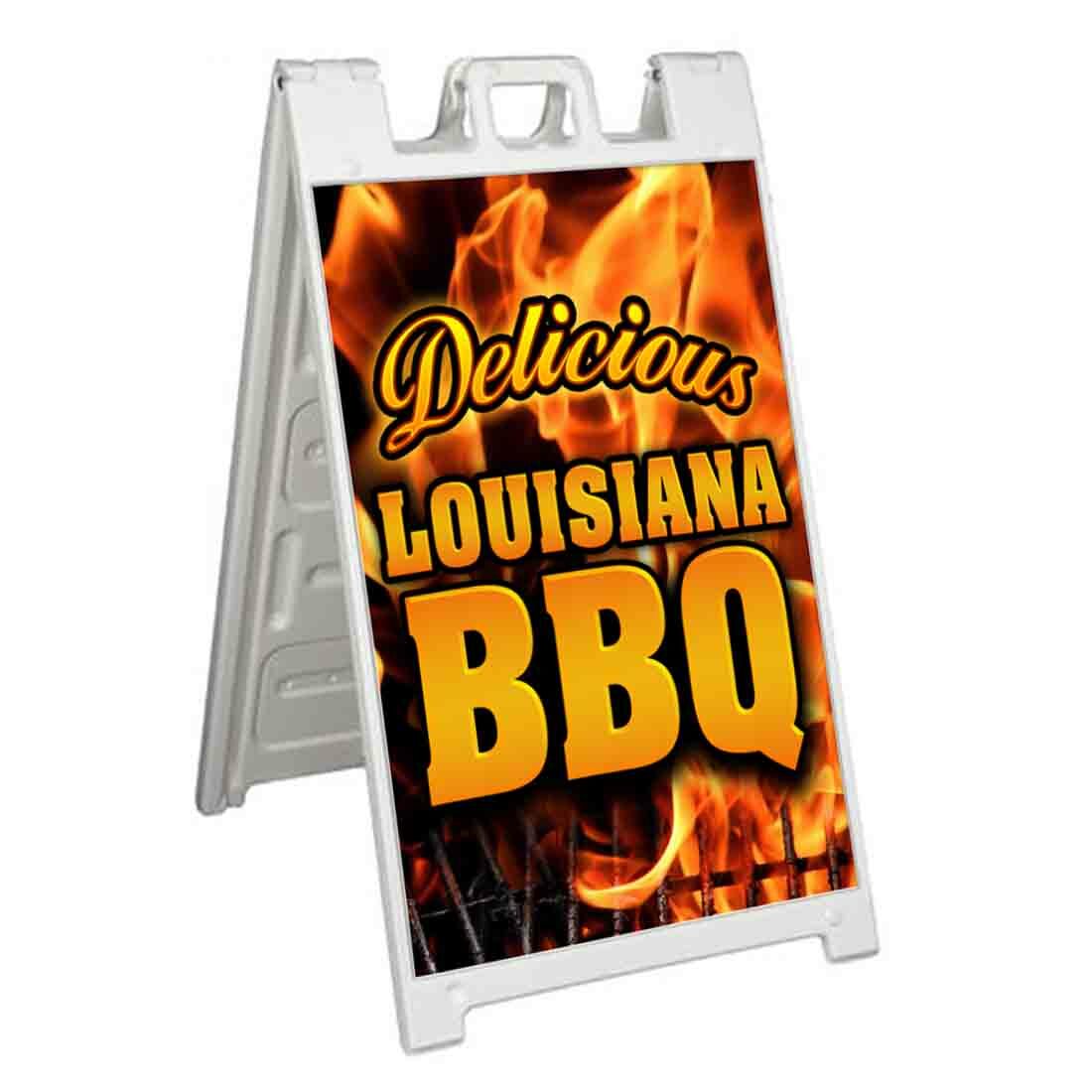 LOUISIANNA BBQ Signicade 24×36 Aframe Sidewalk Sign Banner Decal BARBEQUE FOOD