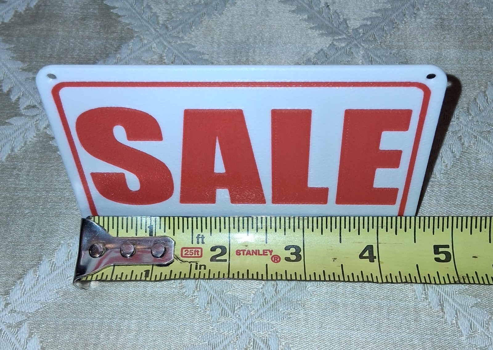 4 pack of “SALE” Mini Signs with Stands. Great Shelf Display for Sales.