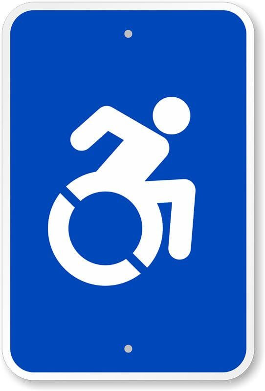 Handicap Symbol Sign Aluminum Weatherproof 8×12 Outdoor Accessible Sign