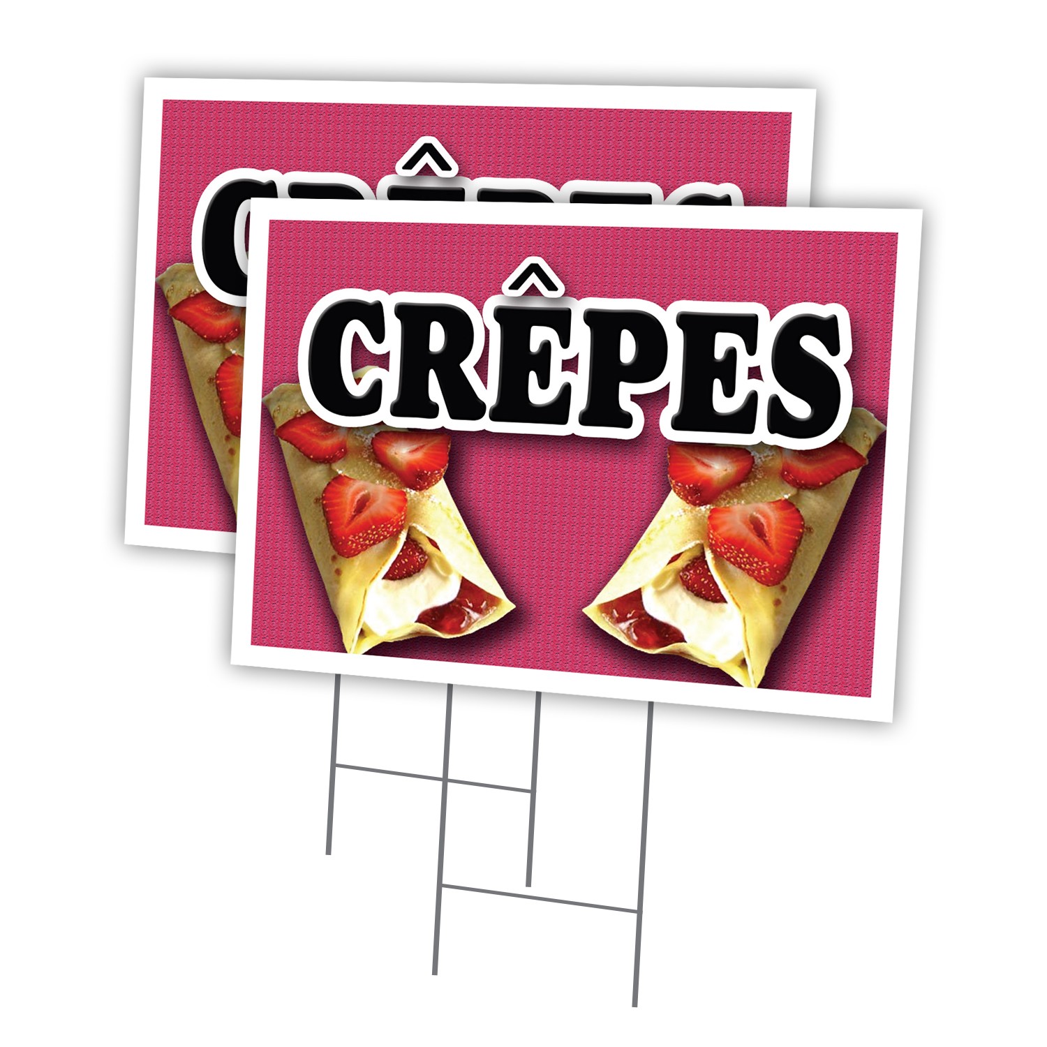Crepes Multi-Pack of Yard Signs & Stake outdoor plastic coroplast window