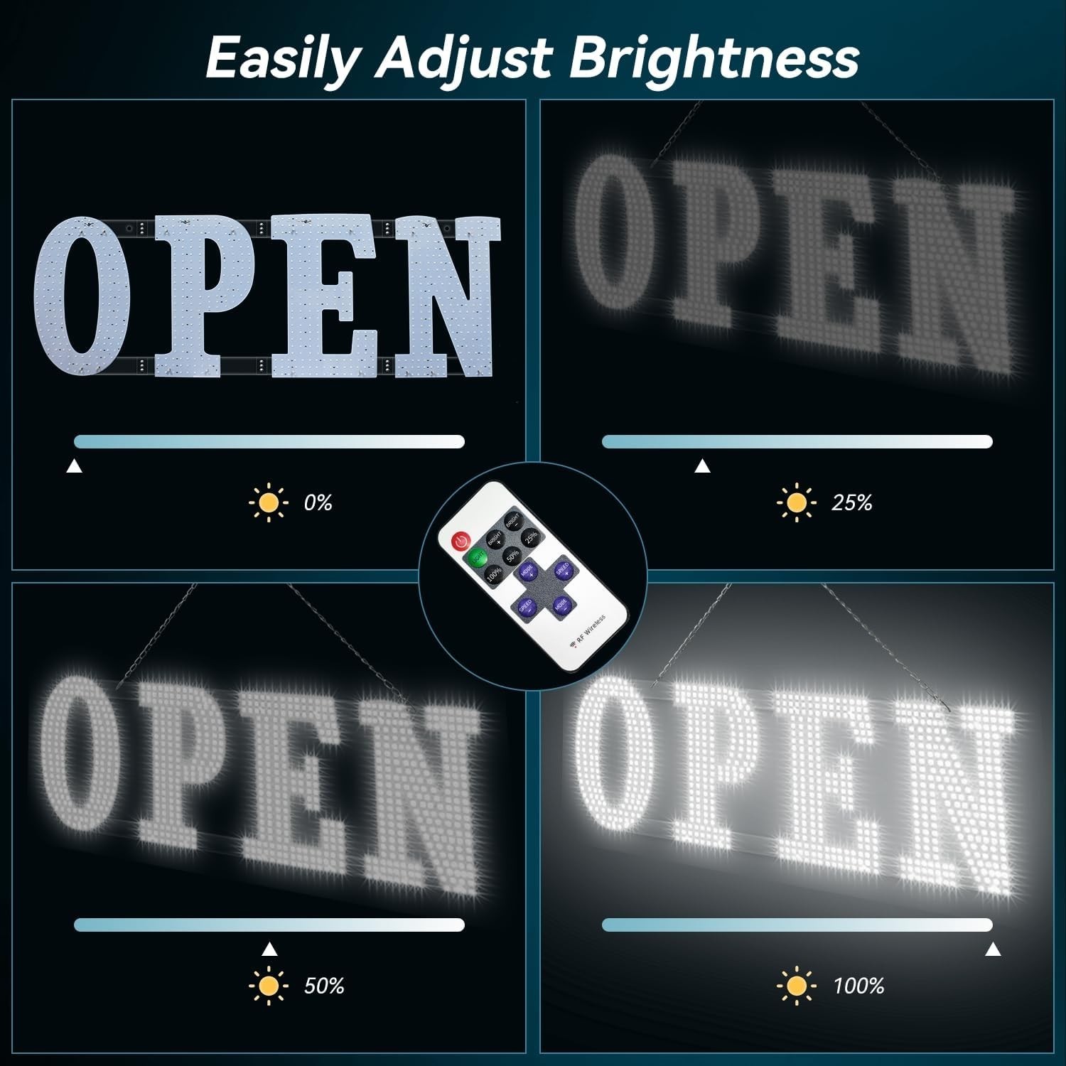 Large 40″ LED Open Sign with Remote 14 Modes 783 LEDs High Visibility Business