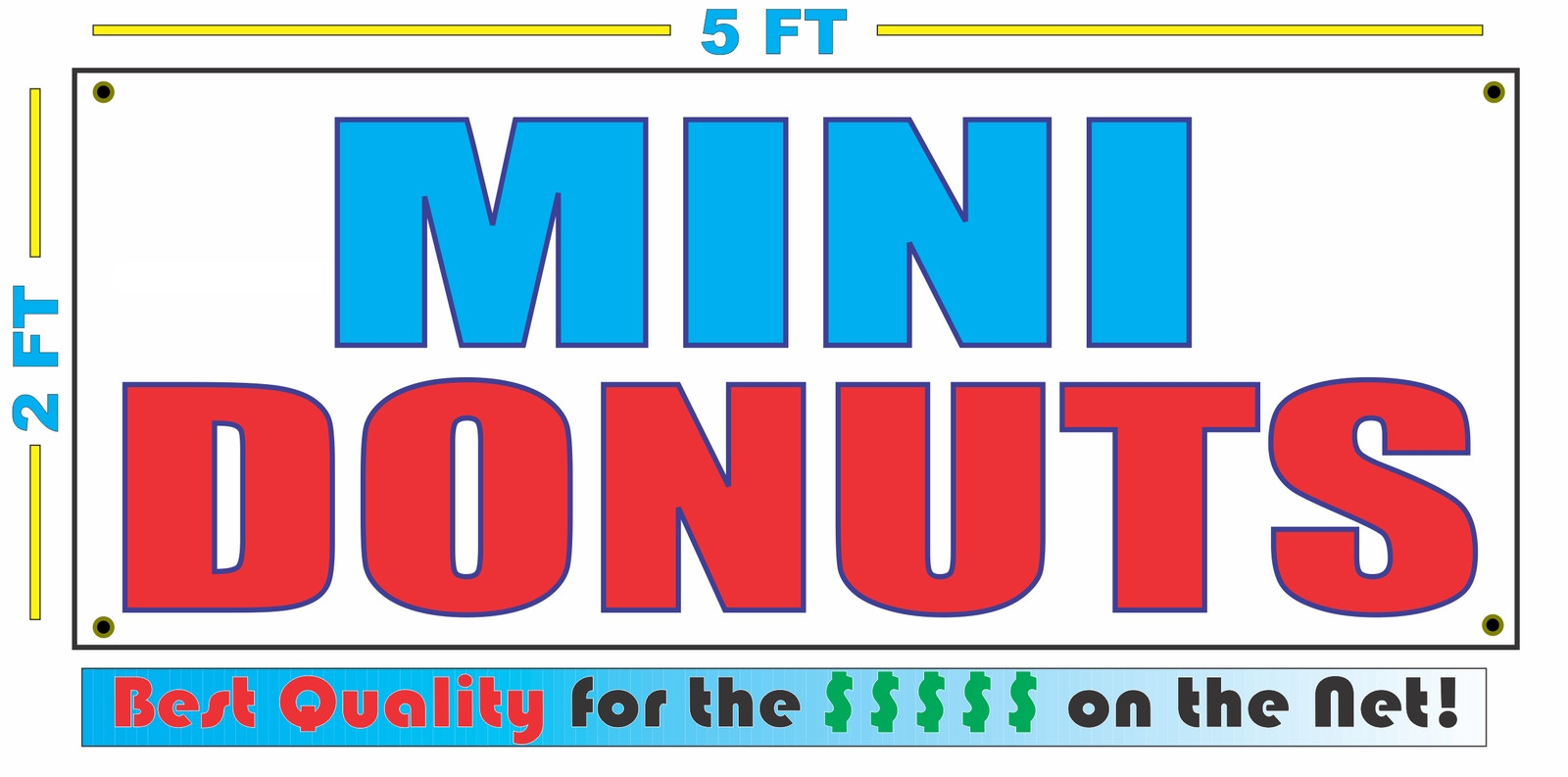 MINI DONUTS Banner Sign NEW Larger Size Best Quality for The $$$ Fair Food