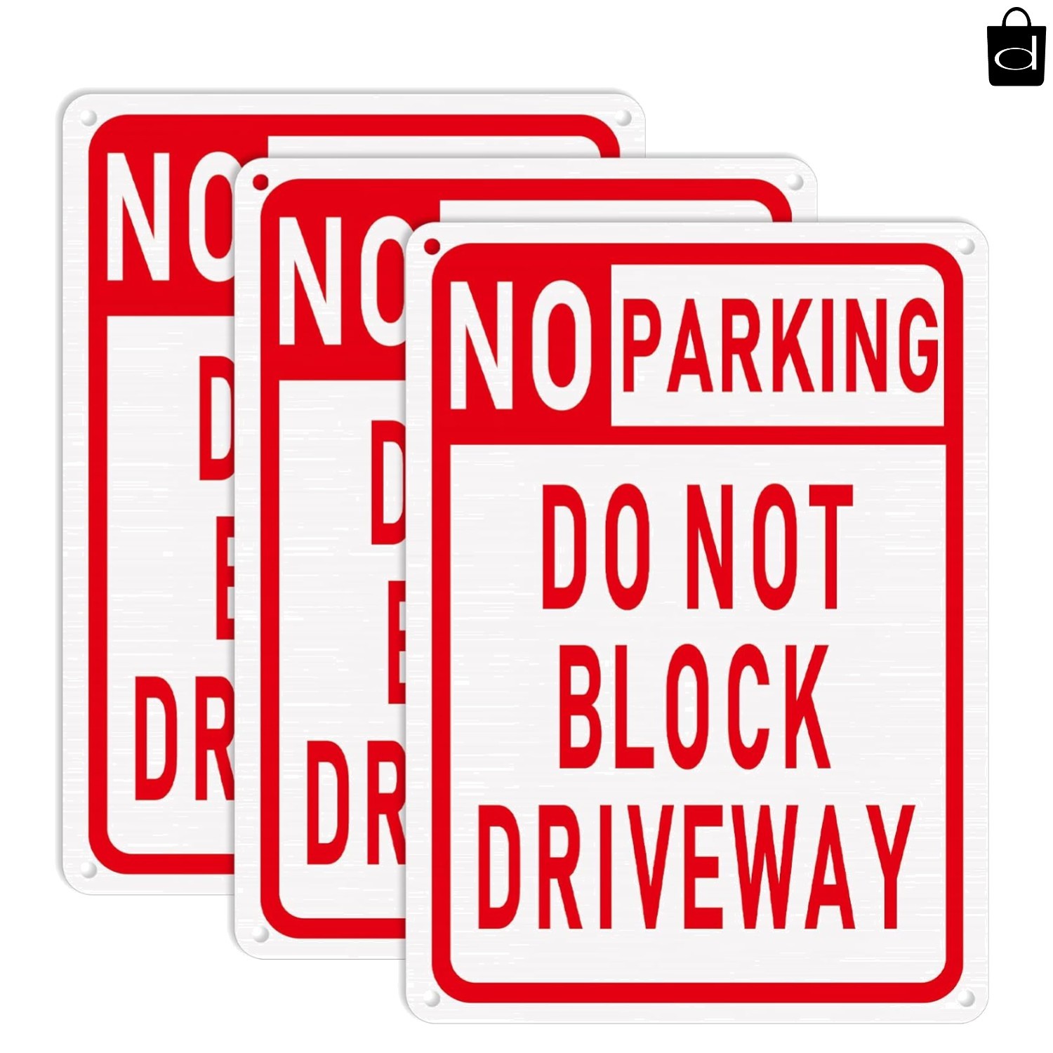 3 Pcs No Parking Sign Do Not Block Driveway 10 X 14 Inches Aluminum Metal