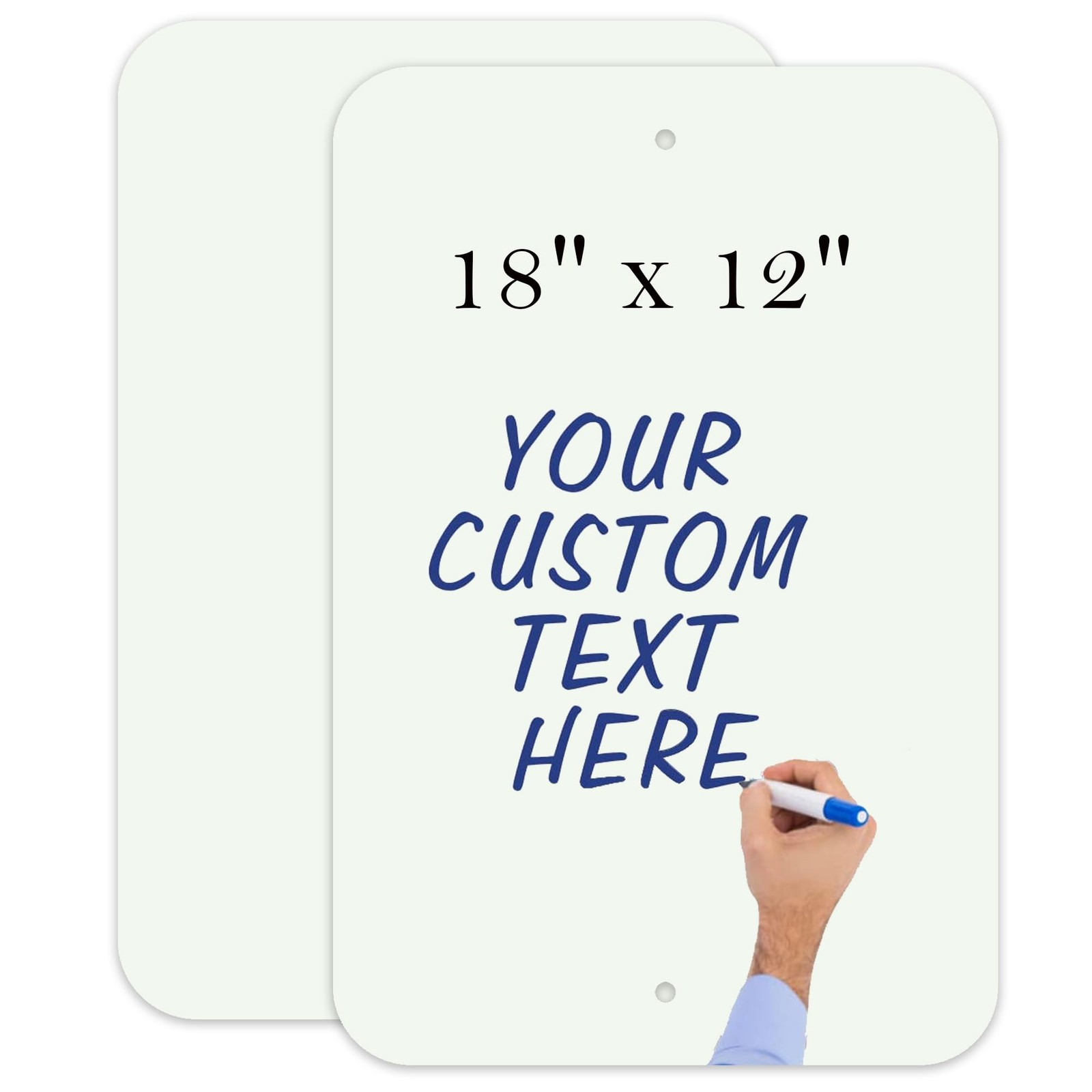 2 Pack 18×12 inch Blank White Metal Sign UV Protected Rust-Free Aluminum
