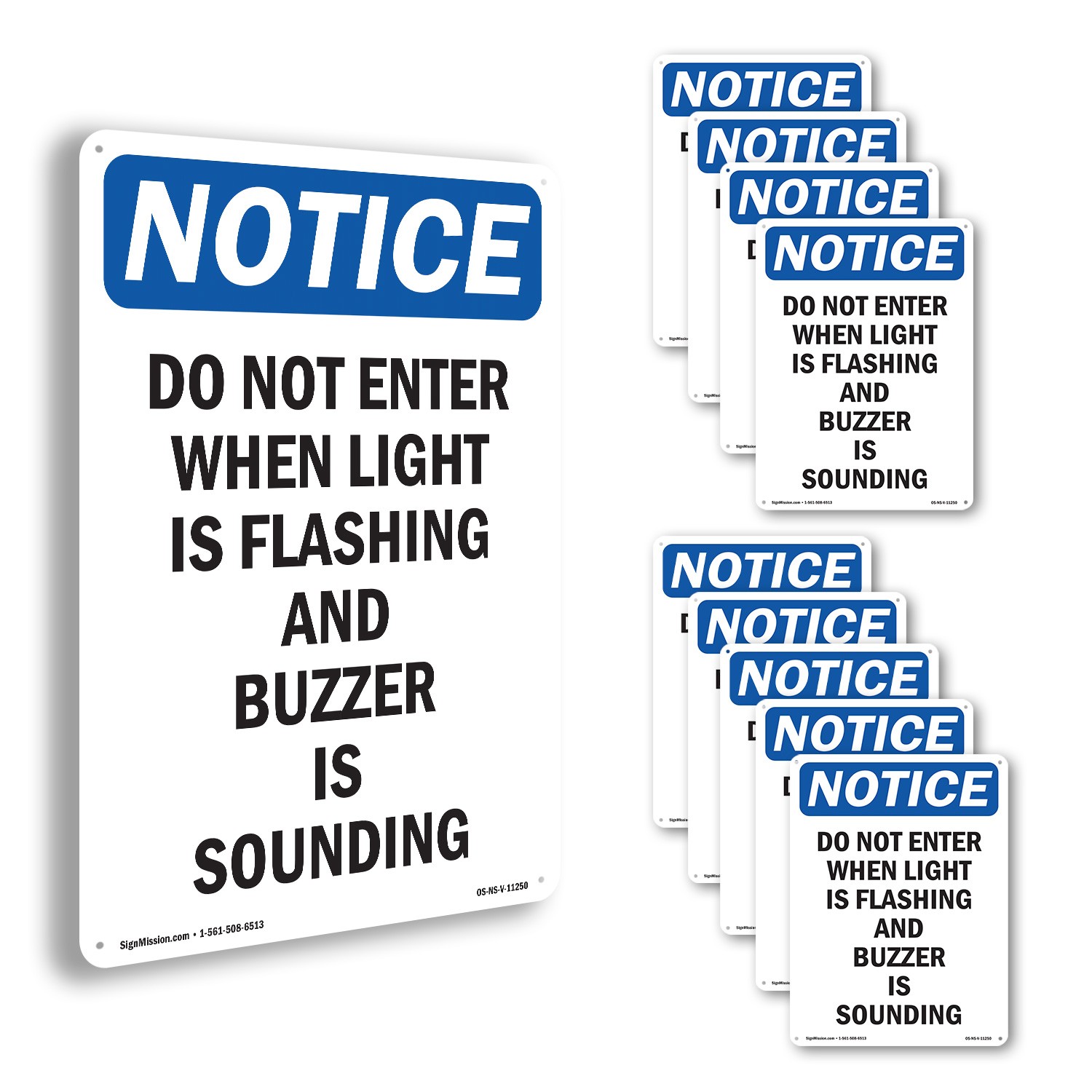 Do Not Enter When Light Is Flashing OSHA Notice Sign Or Decal – 5 or 10 Pack