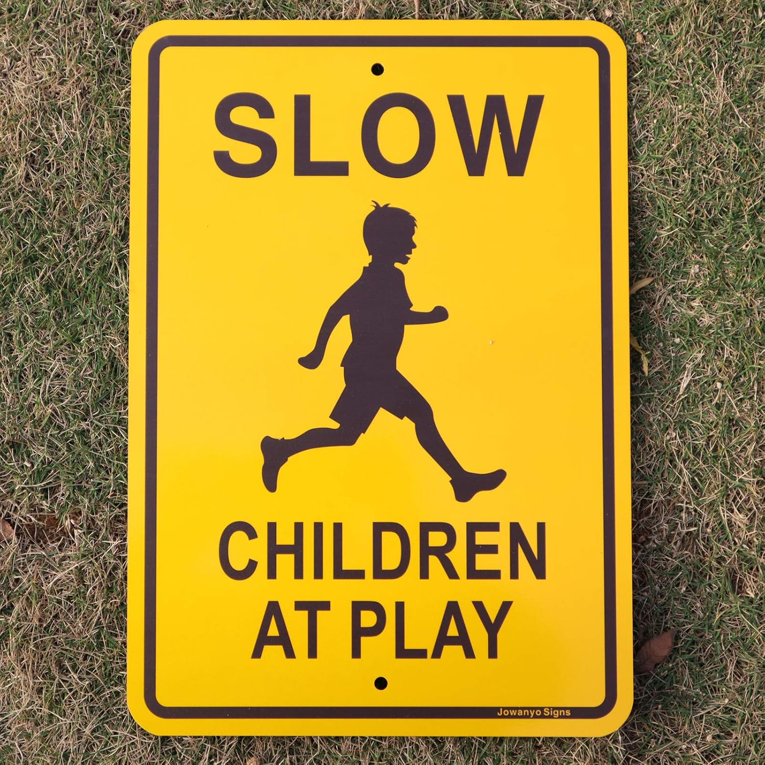 Slow down Children at Play Sign,17 X 12 Inches,Reflective Aluminum,Uv Protected,