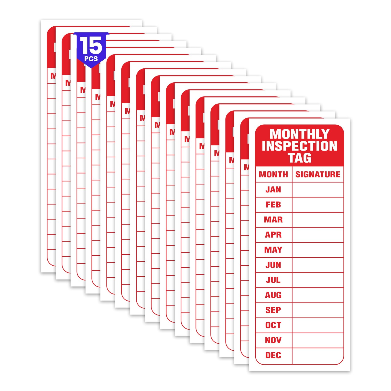 15 x Monthly Inspection Tags | 5 x 2 Inch Vinyl Monthly Inspection Stickers |…