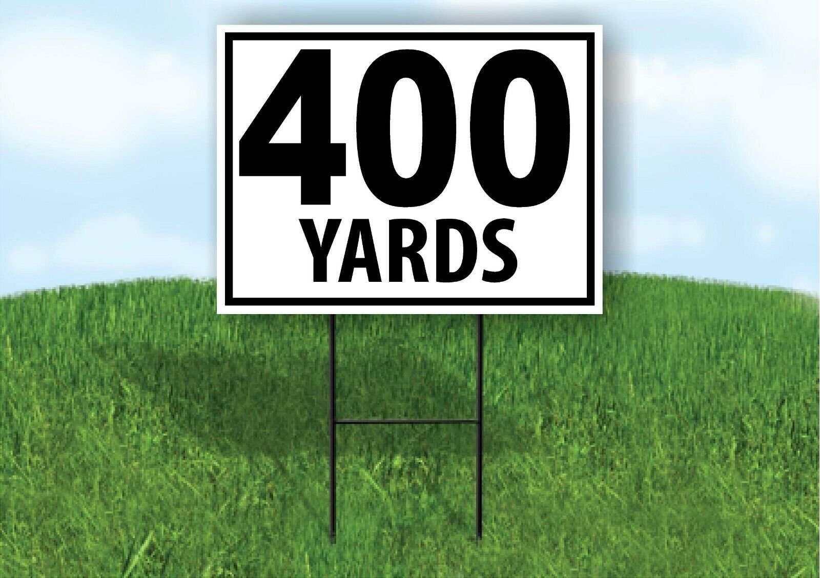 400 YARDS DISTANCE MARKER TARGET RUNNING Plastic Yard Sign ROAD SIGN with Stand