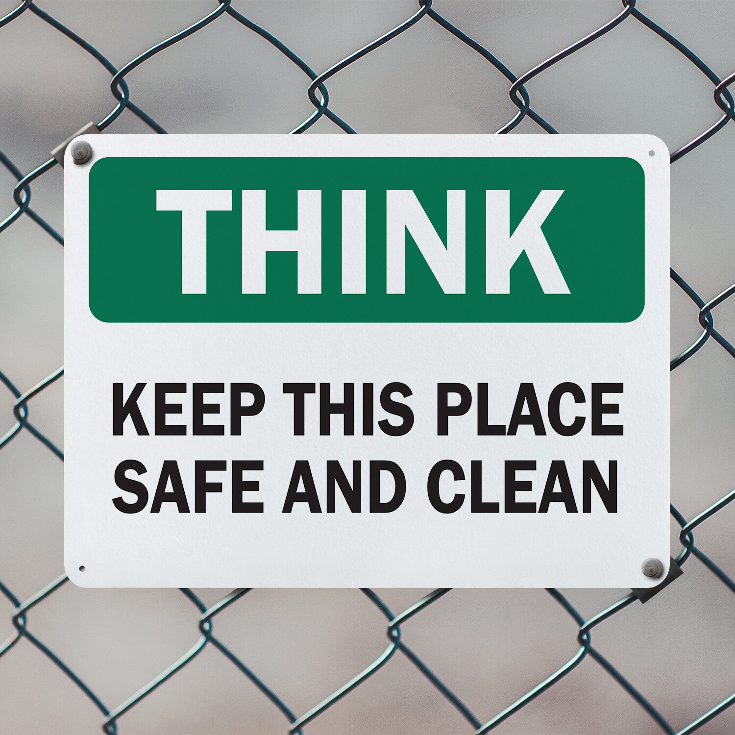 (2 Pack) OSHA Think Decal – Keep This Place Safe and Clean OSHA Think Sign Decal