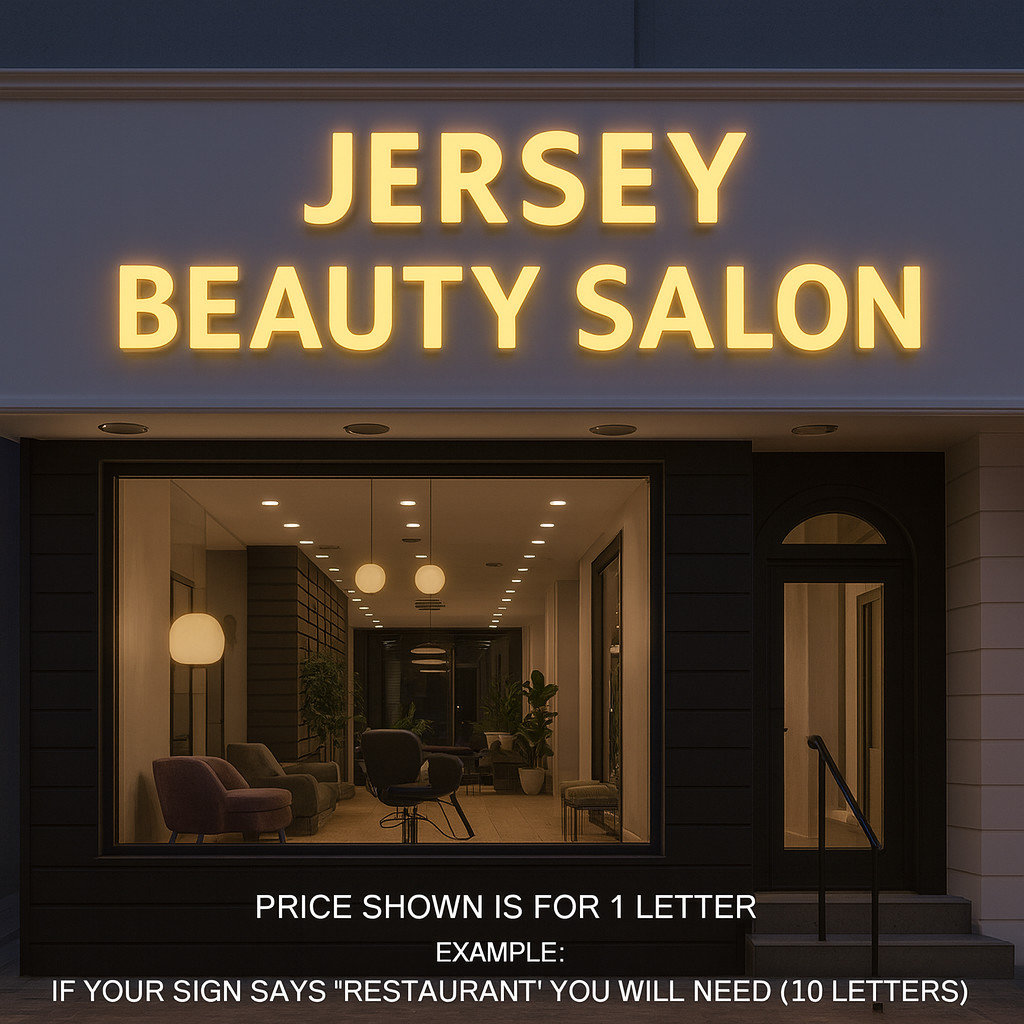 Jersey Barber Shop LED Channel Letters – Custom Outdoor Storefront Business Sign