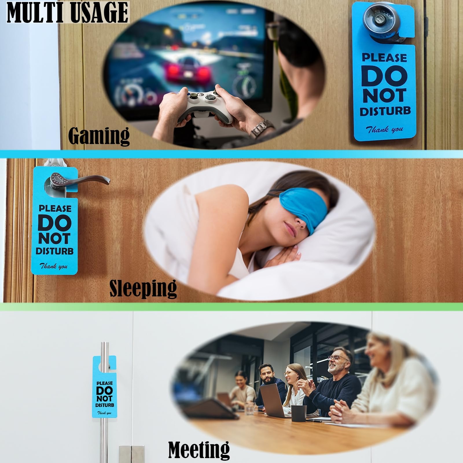 2 Pack Do Not Disturb Door Hanger Sign for Bedroom Hotel Home Office